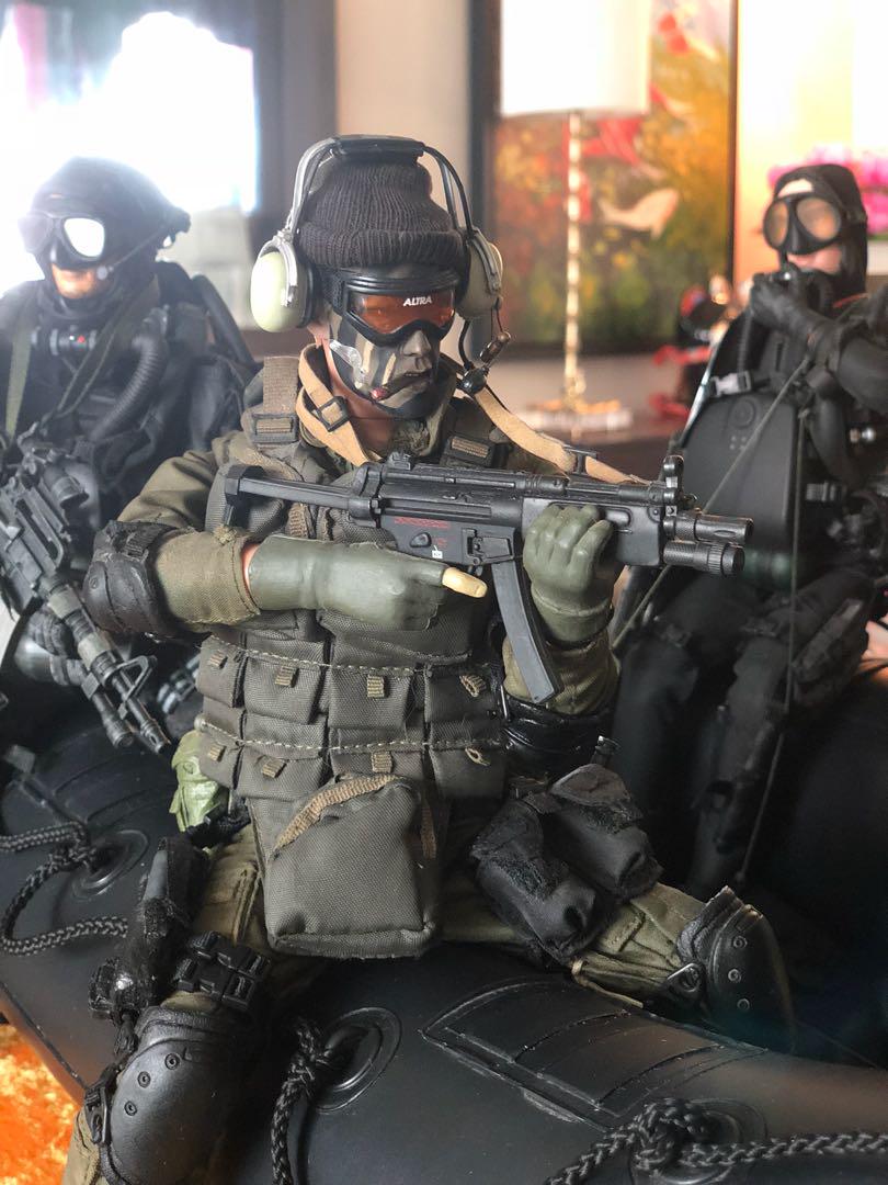1/6 hot toys/kitbash - navy seal \ divers figurines with assault raft