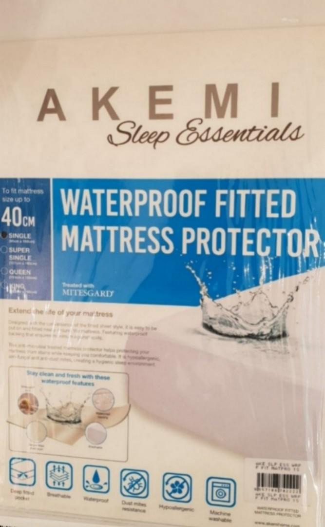 Akemi Waterproof Fitted Mattress Protector Furniture Home Decor