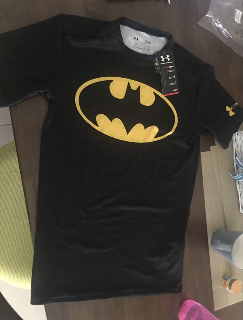 Batman under armour heat gear fit compression Men s Fashion Tops Sets Tshirts Polo Shirts on Carousell