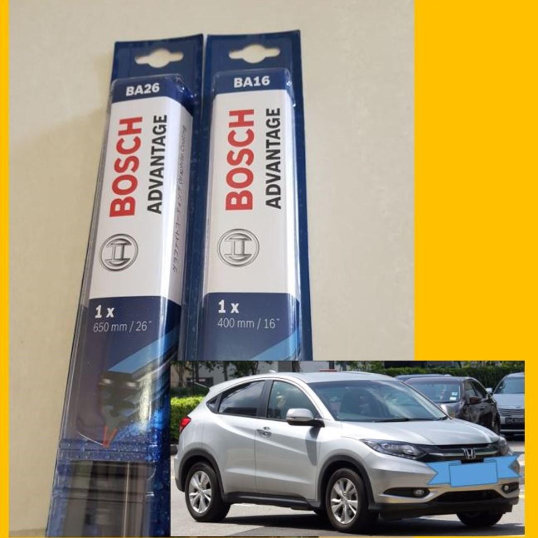 Honda Vezel HRV wipers (Bosch Advantage front and rear), Car