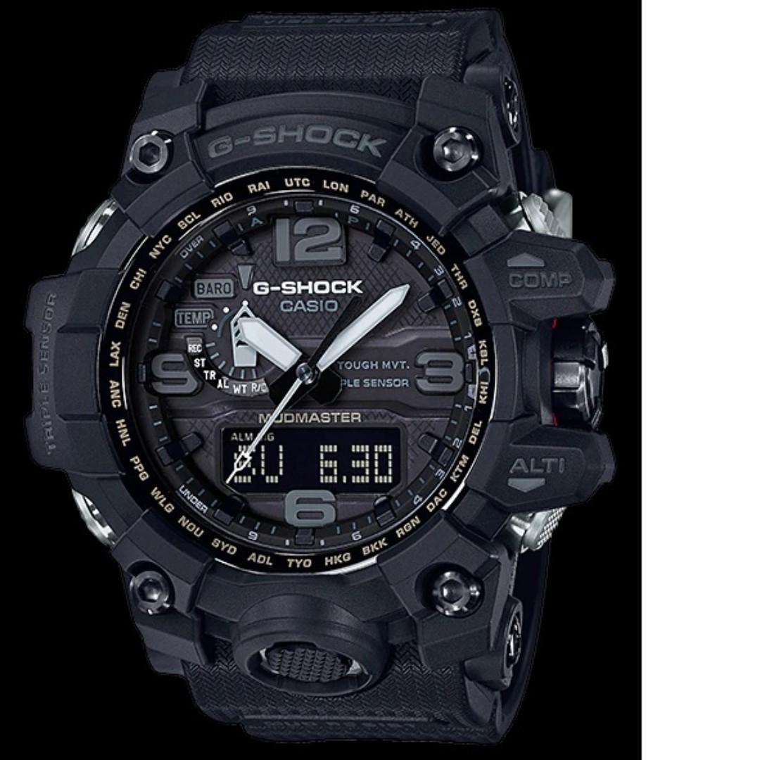 香港行貨 Casio G Shock Mudmaster 泥王gwg 1000 1a1 Multi Band 6 電波受信機能tough Solar 光動能gshock Gwg1000 全黑色 名牌 錶 Carousell