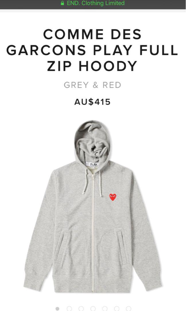 Cdg Play Hoodie Men S Fashion Clothes On Carousell
