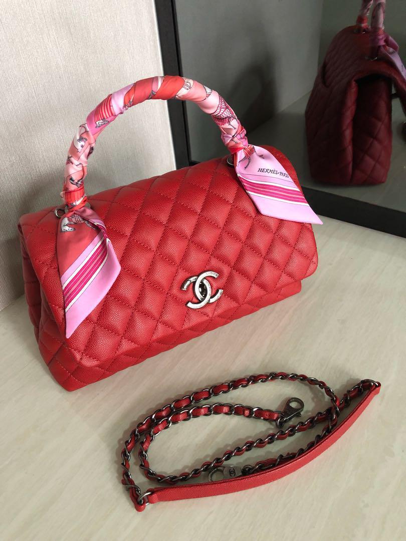 Coco handle leather handbag Chanel Red in Leather - 32162837