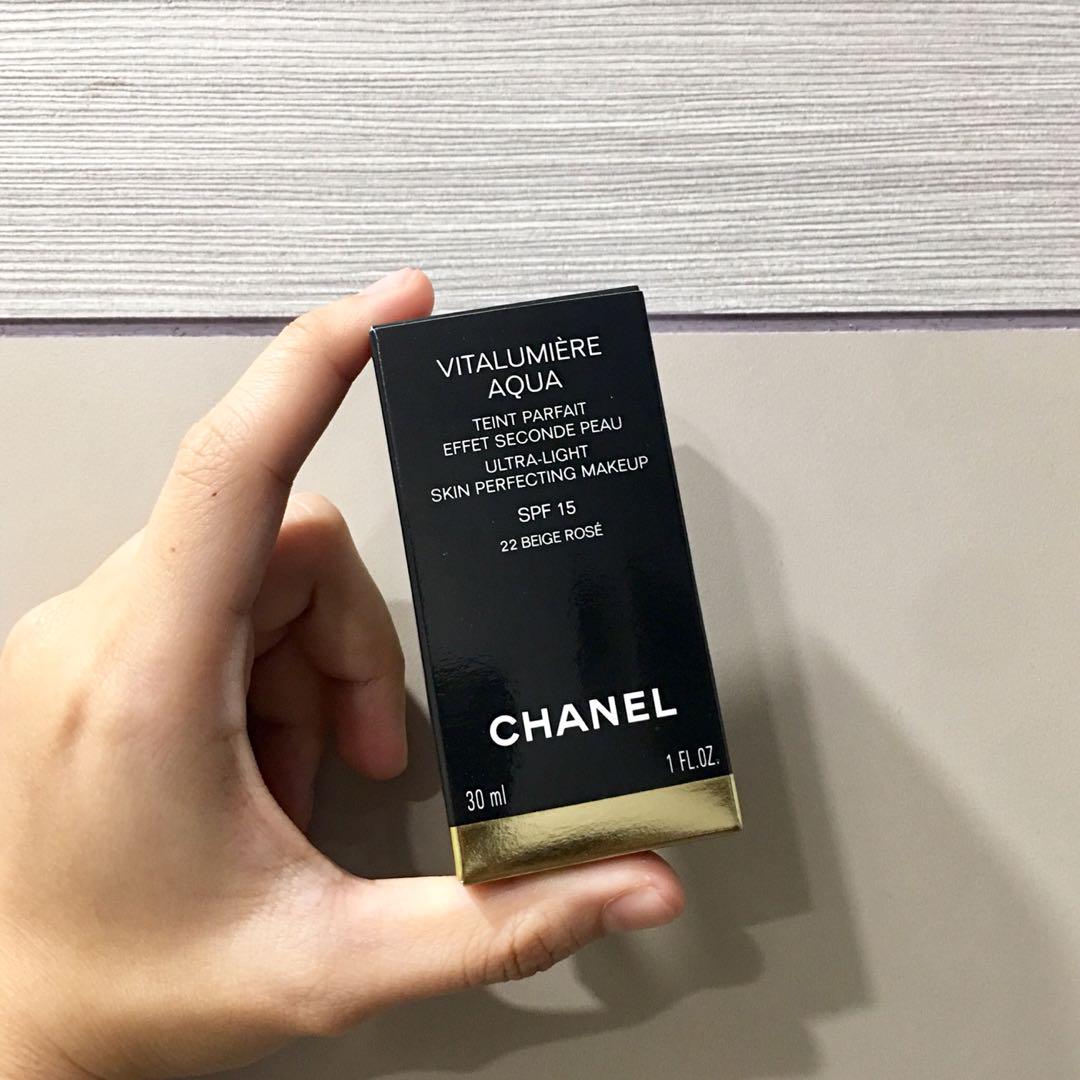Chanel Vitalumiere Aqua Ultra Skin Perfecting Makeup SPF 15 - #22 Beige  Rosé 30ml, Beauty & Personal Care, Face, Makeup on Carousell