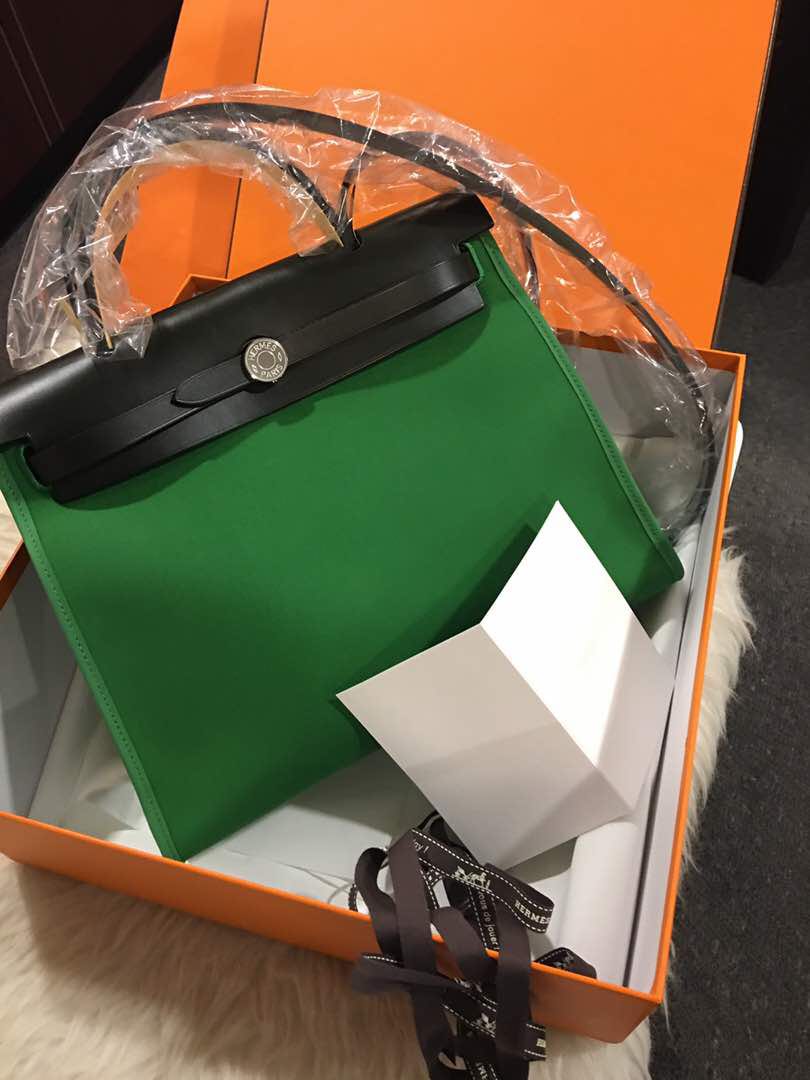 Hermes Herbag Green Women s Fashion Bags Wallets Purses