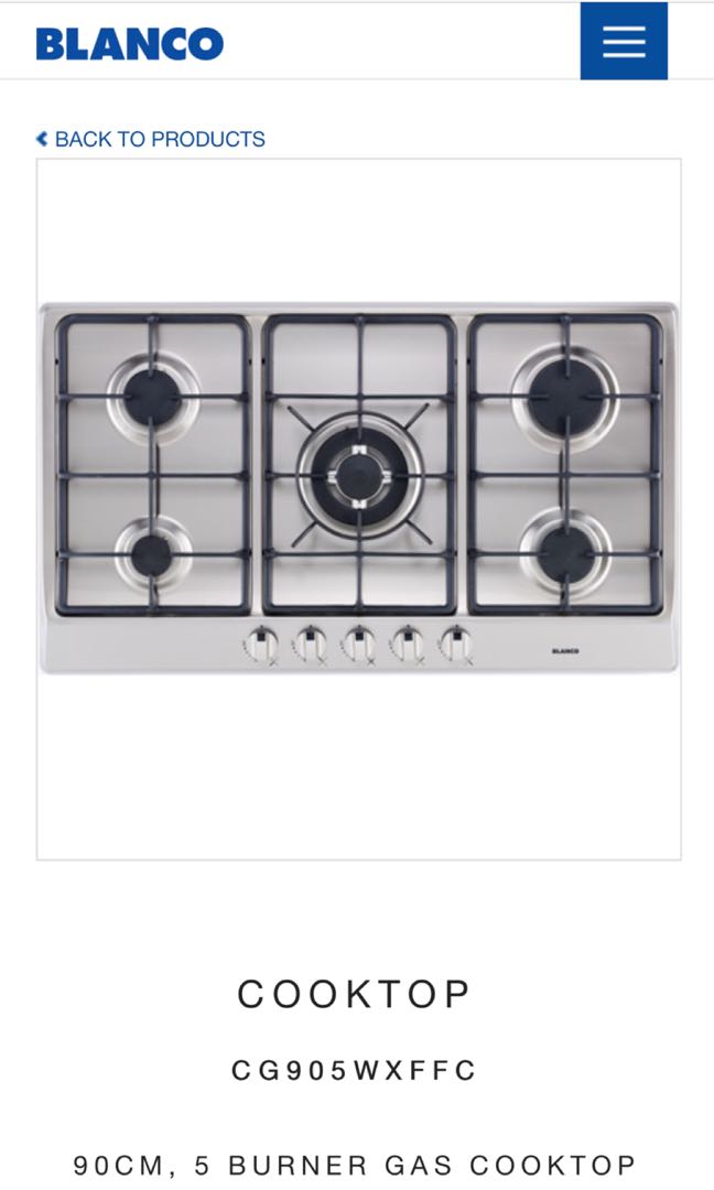 Hot Price Blanco 90cm Stainless Steel Natural Gas Cooktop