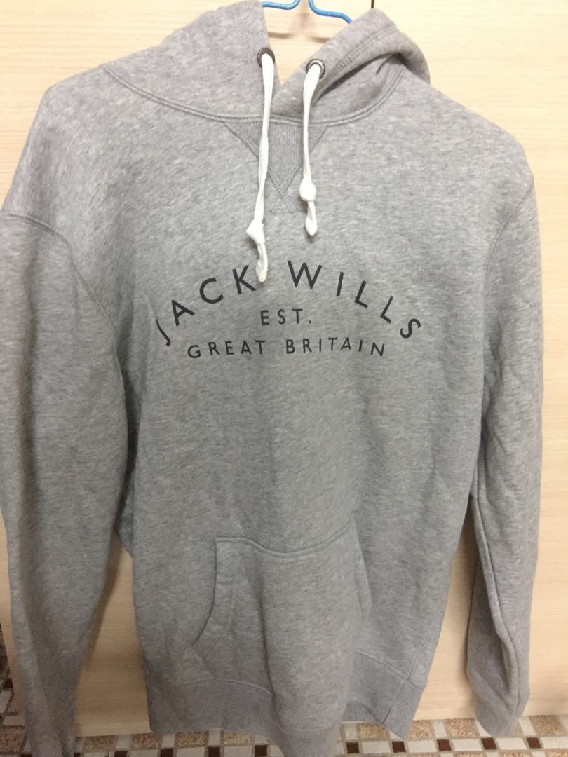 jack wills grey zip up hoodie