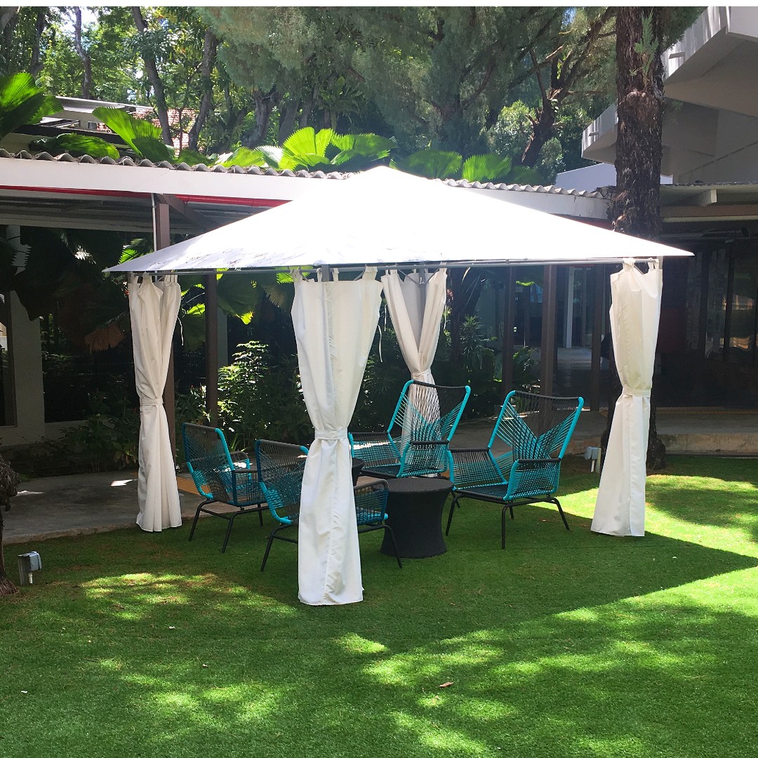 Karlso Gazebo With Curtains White Furniture Others On Carousell