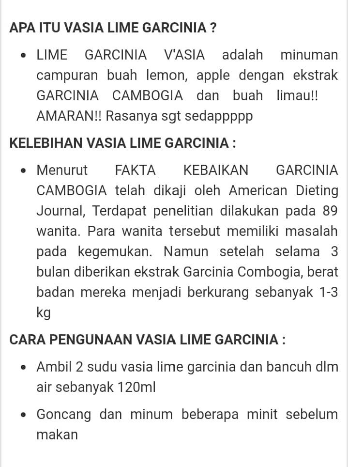 Lime Garcinia Health Beauty Skin Bath Body On Carousell