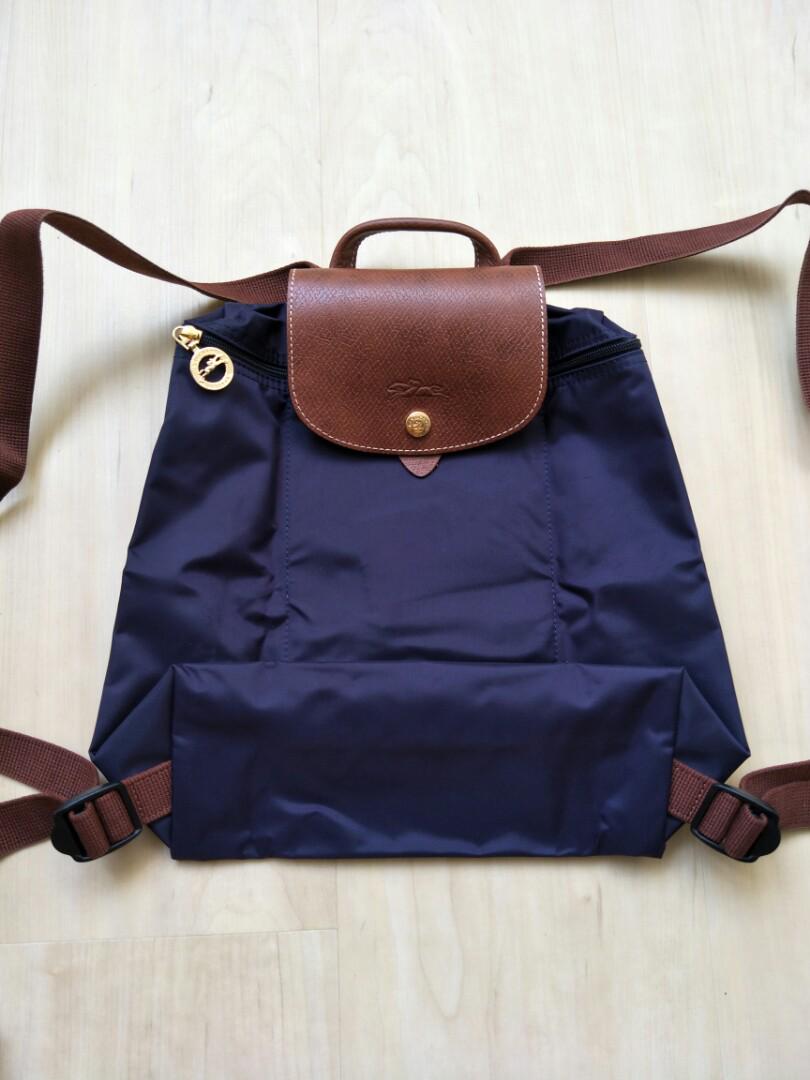 purple longchamp backpack