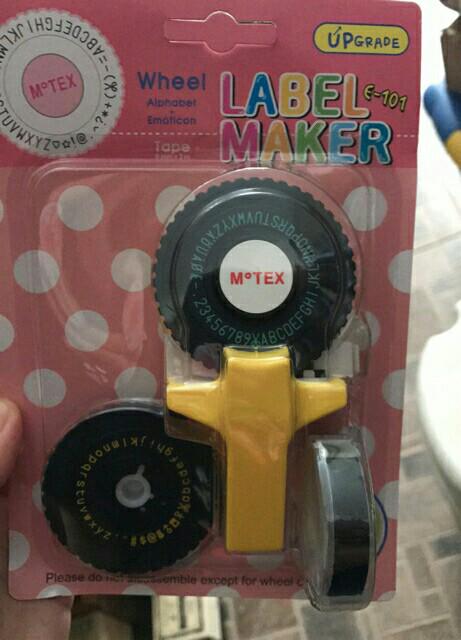 Motex Label Maker E101 2 wheels (Category: Craft Supplies & Tools) located in Pasig City. Submitted by iheartgavinjcov (Listing ID 179488107, Image 2). Description: motex label maker E101 one wheel P350 with free tape motex label maker E101 2 wheels P450 with free tape.