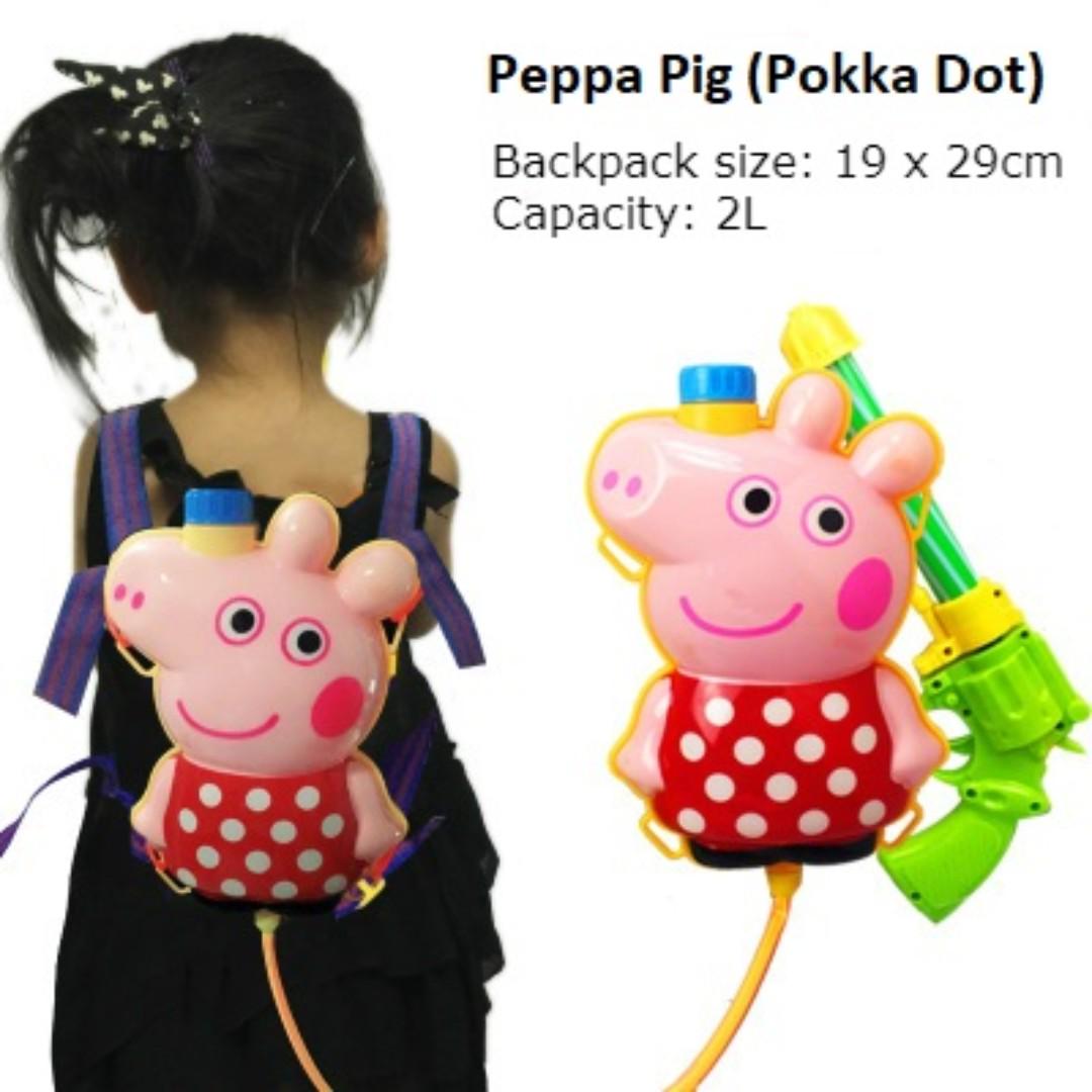 Peppa Pig Water Gun with Water Tank Backpack (Pokka Dots), Hobbies