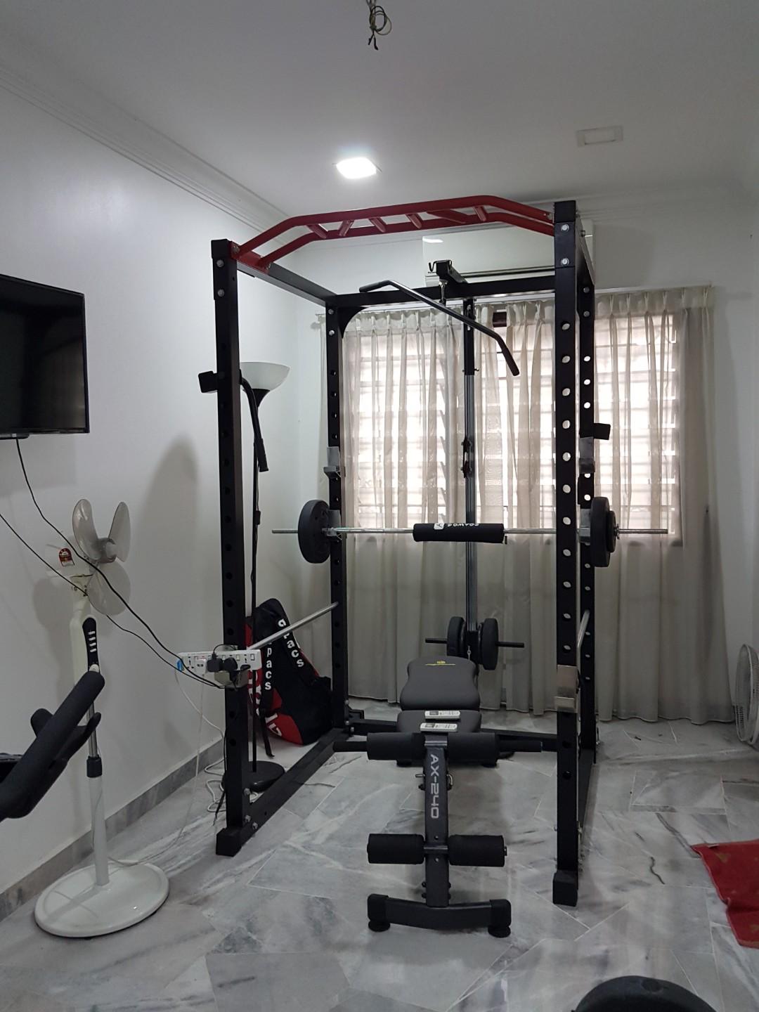Power Rack Gym Weight Lifting Bench Press Chair Barbells