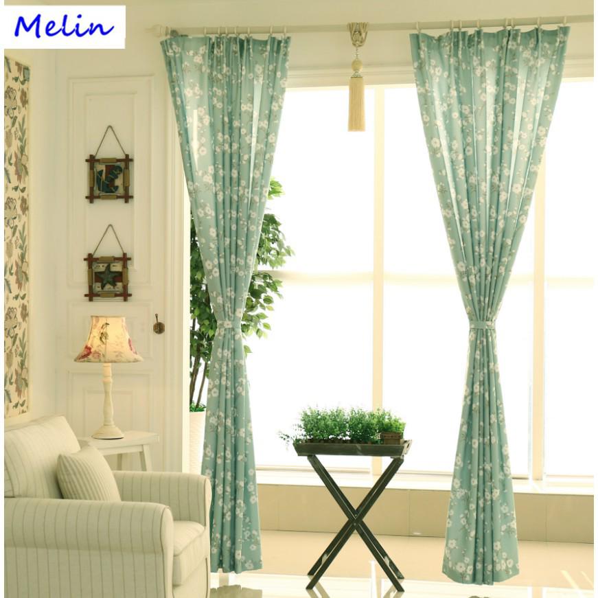 Rustic Style Flower Curtains For Balcony Living Room Bedroom