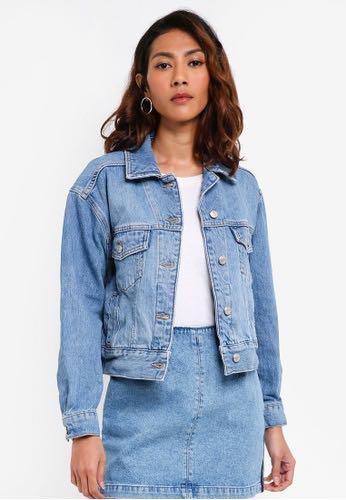 topshop boxy crop denim jacket