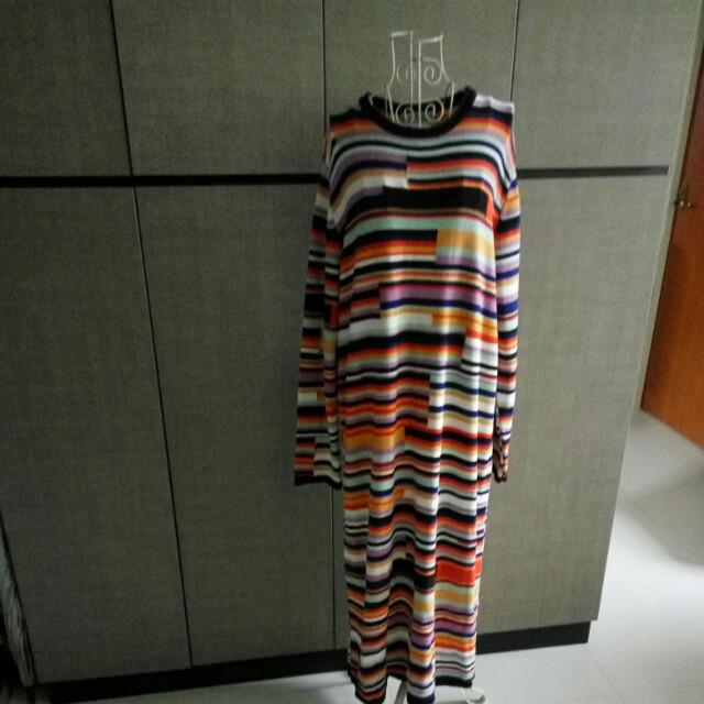 zara striped knit dress