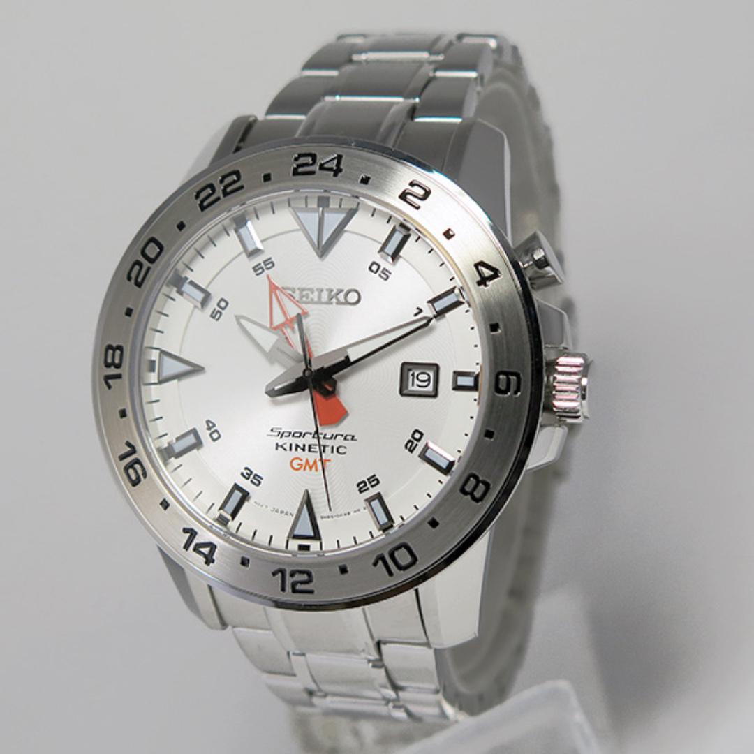 Seiko sportura kinetic gmt 100m sun025p1 deals