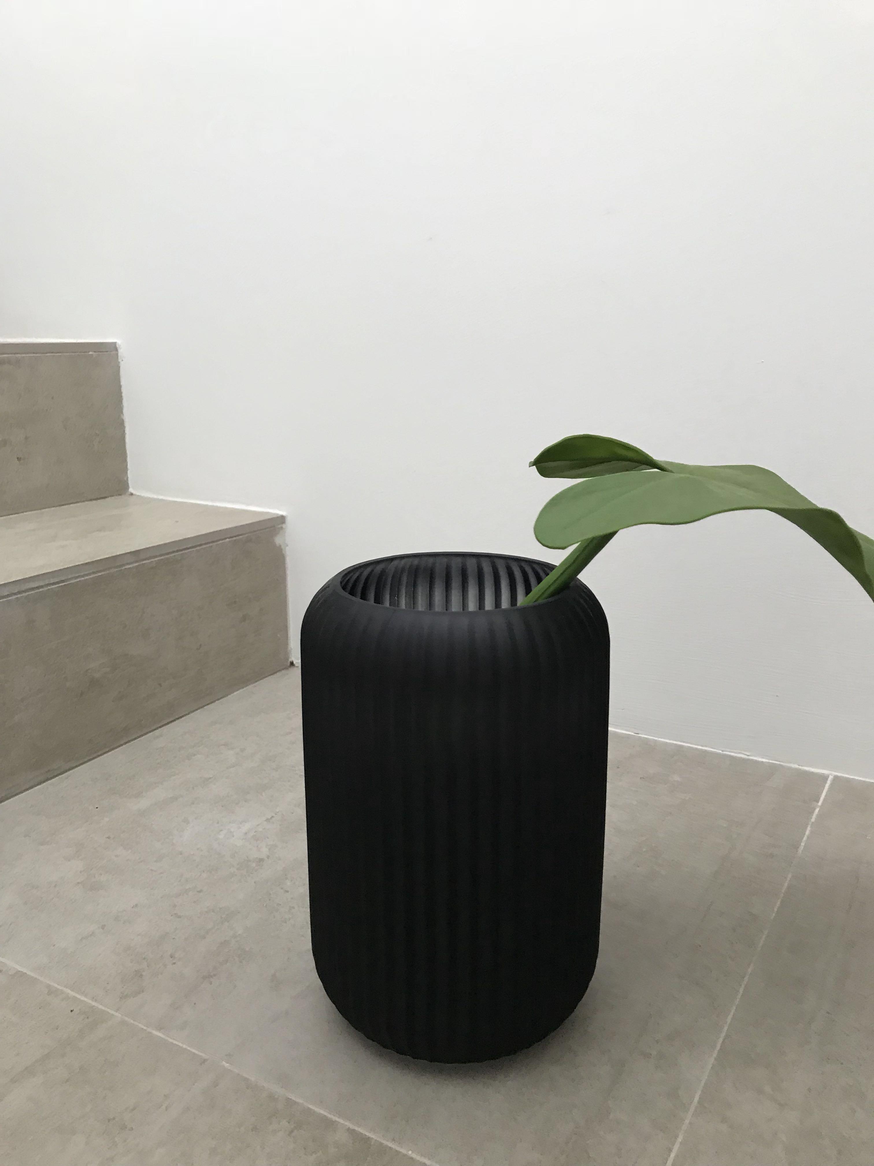 Clearance Black Groove Texture Vase Jar Furniture Home Decor