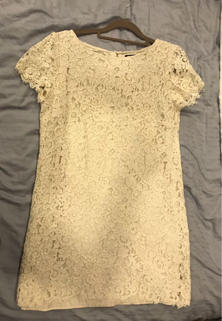 zara cream lace dress
