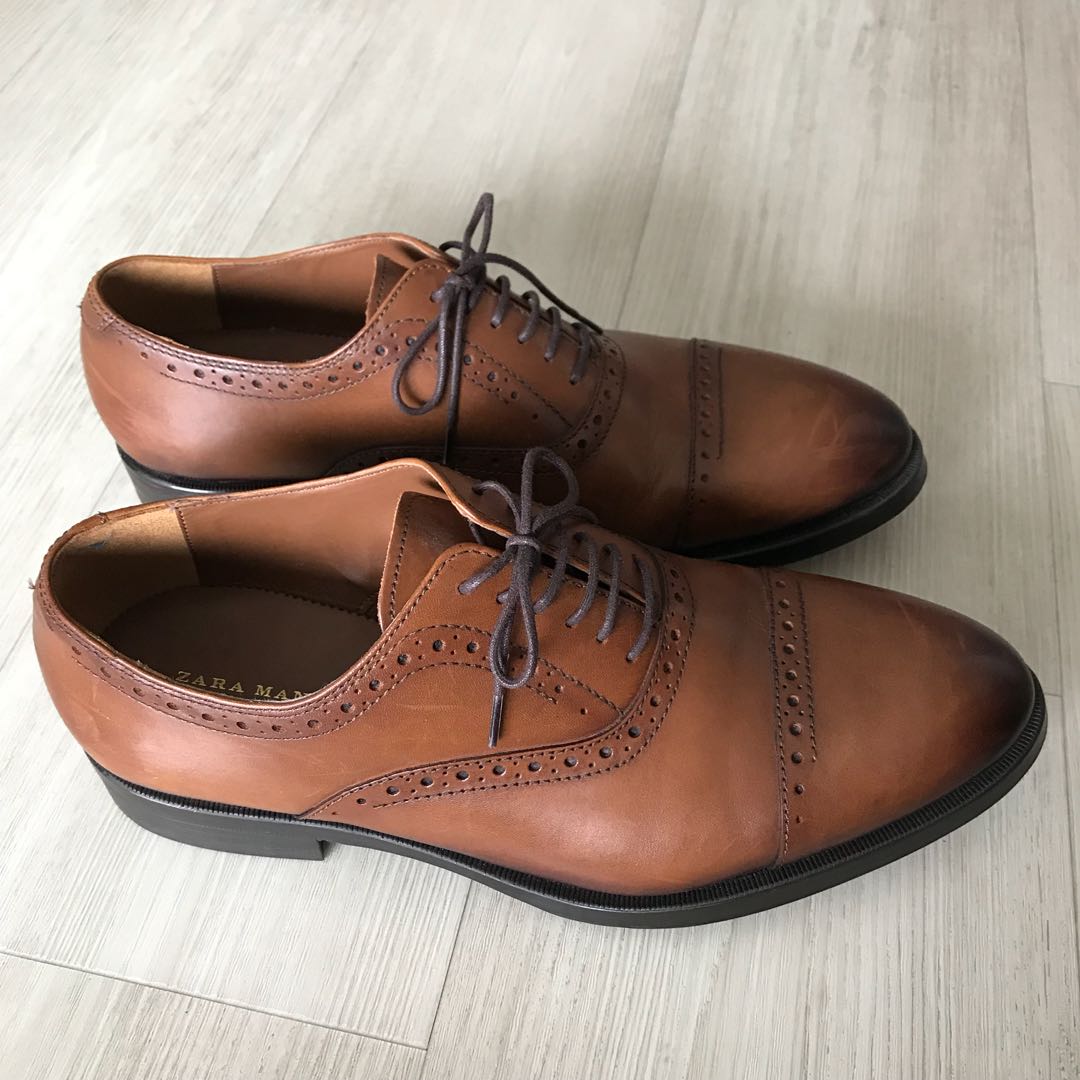 zara men leather shoes