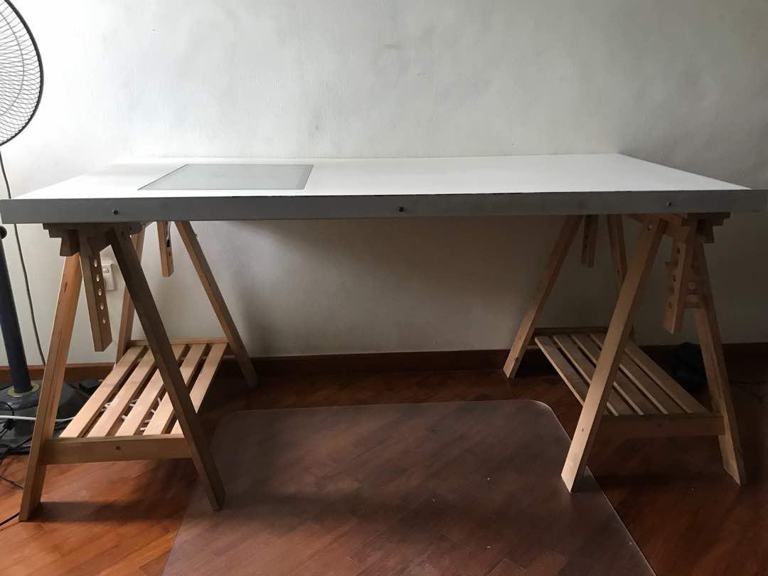 Ikea Drawing Table With Light Box Home Furniture Furniture On