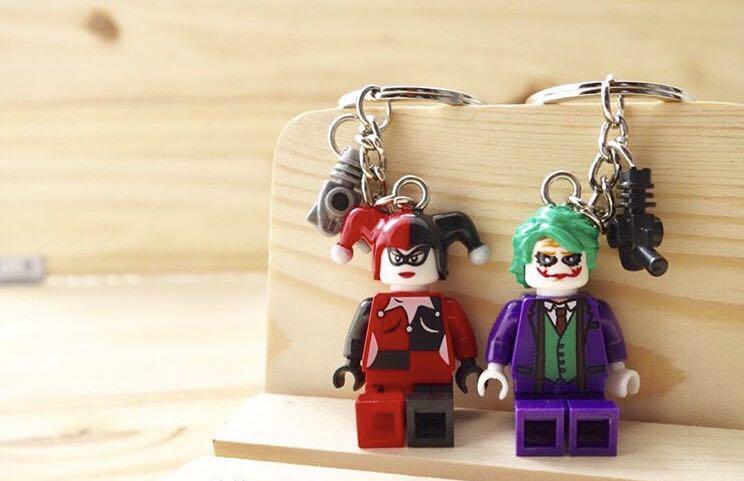 Joker and Harley Quinn Lego Keychain