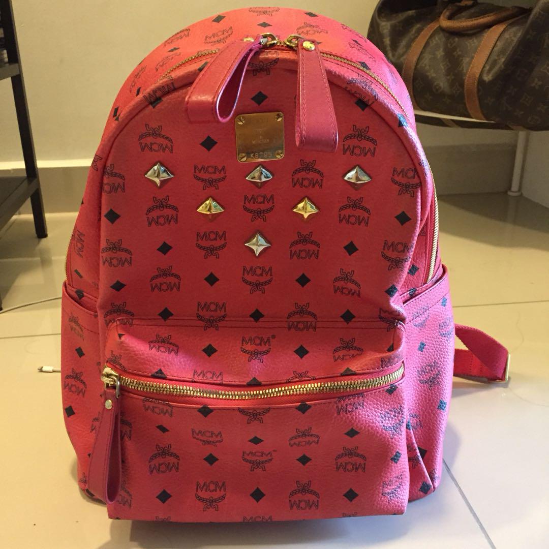 Fake red mcm backpack outlet