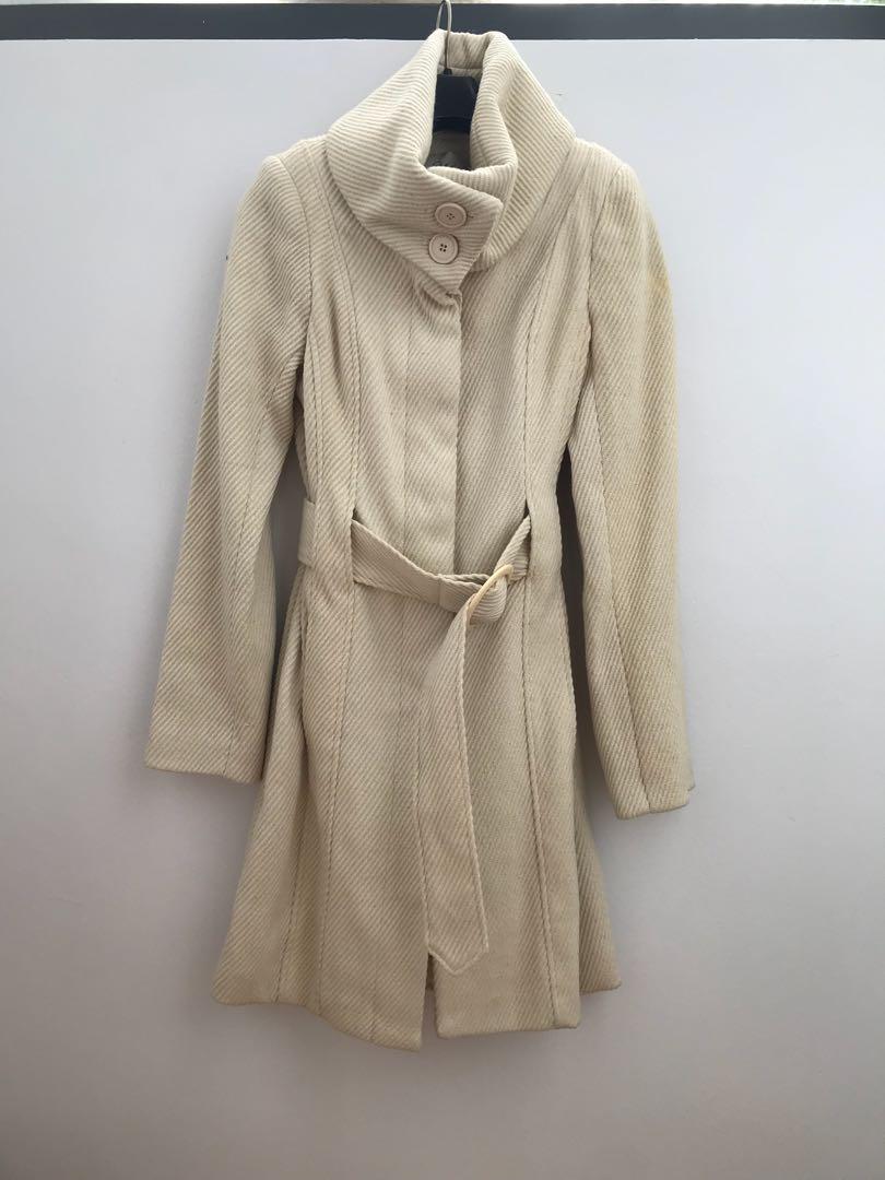 New Beige Off White Winter Coat Women S Fashion Clothes