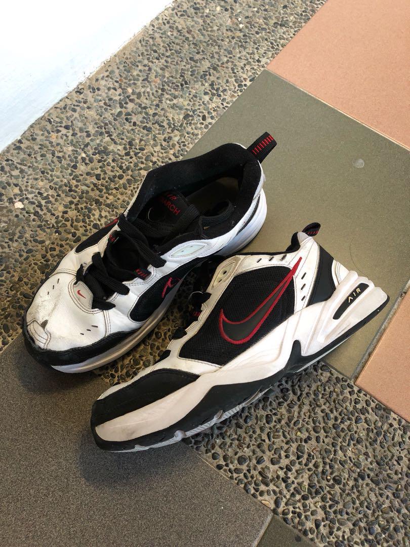 Nike Air Monarch Black White Red Us 8 5 Eur 42 Men S Fashion Footwear Sneakers On Carousell