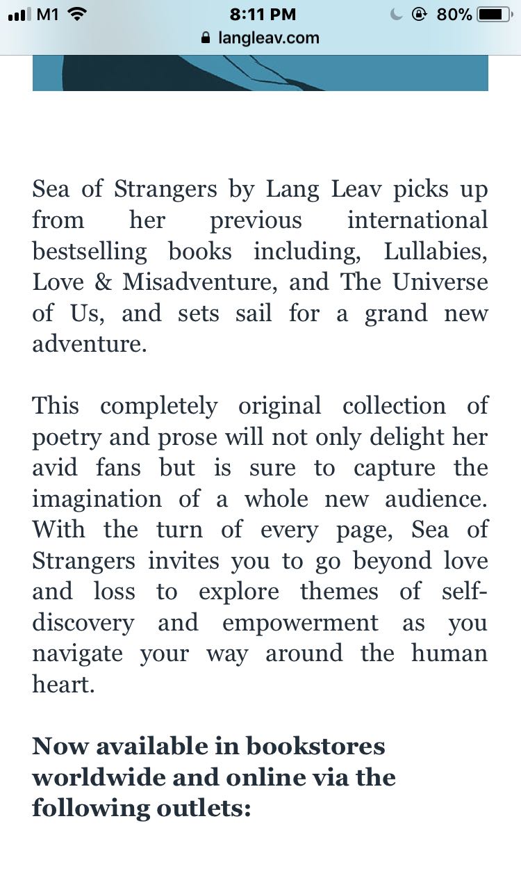 Sea Of Strangers Lang Leav Pdf Books Stationery Fiction On Carousell