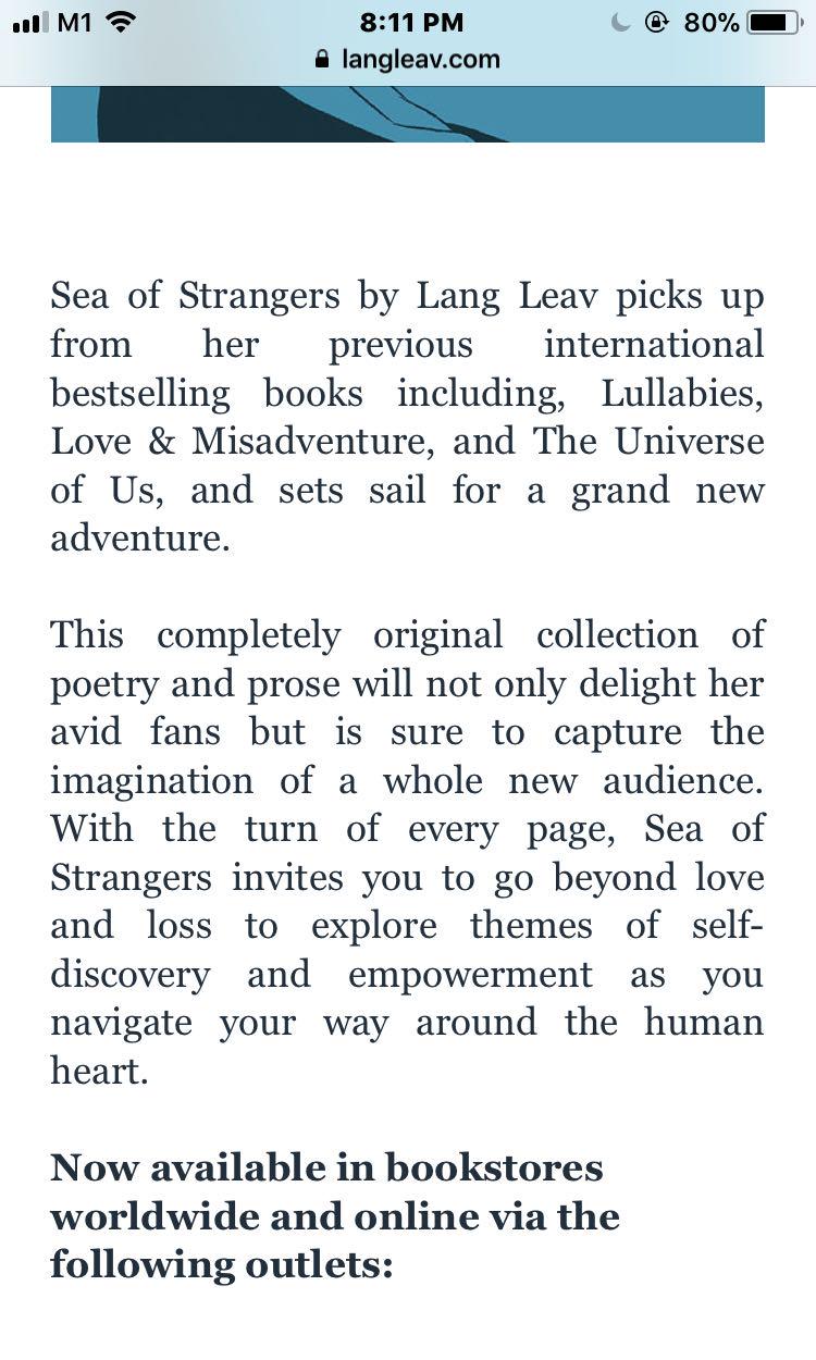 Sea Of Strangers Lang Leav Pdf Books Stationery Fiction On