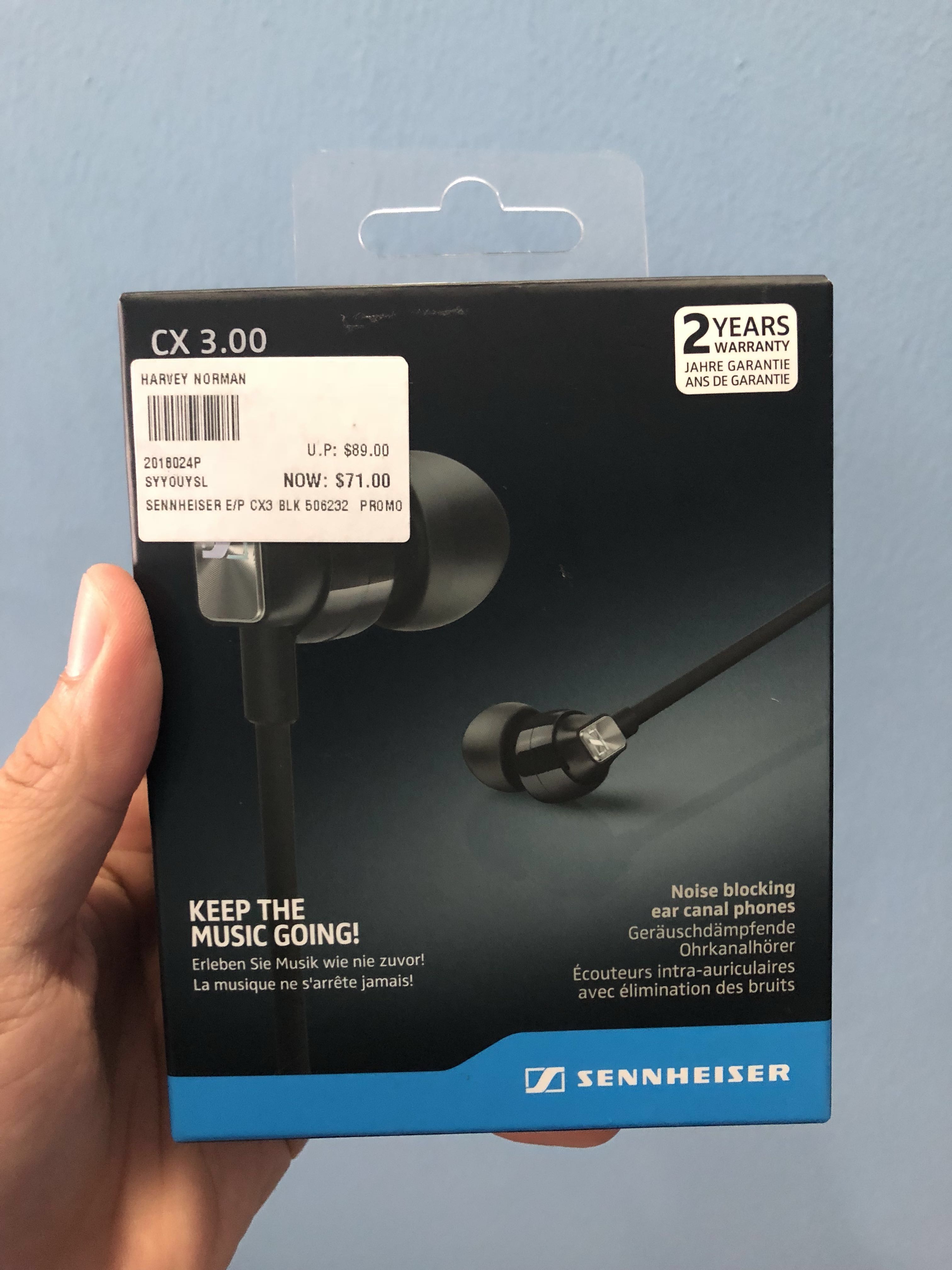 Sennheiser CX 3.0 Black Audio Headphones Headsets on Carousell