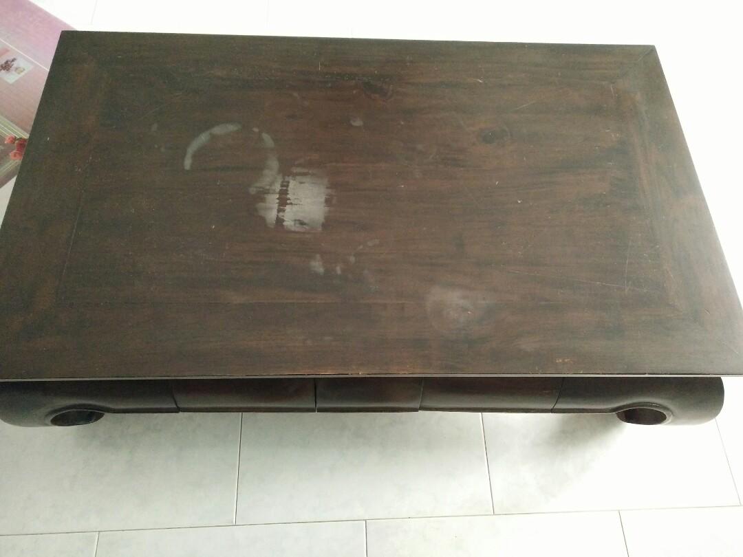 Solid teak wood coffee table (Myanmar wood), Furniture & Home Living