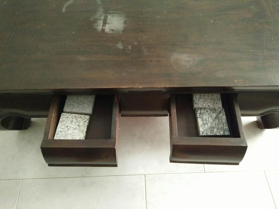 Solid teak wood coffee table (Myanmar wood), Furniture & Home Living