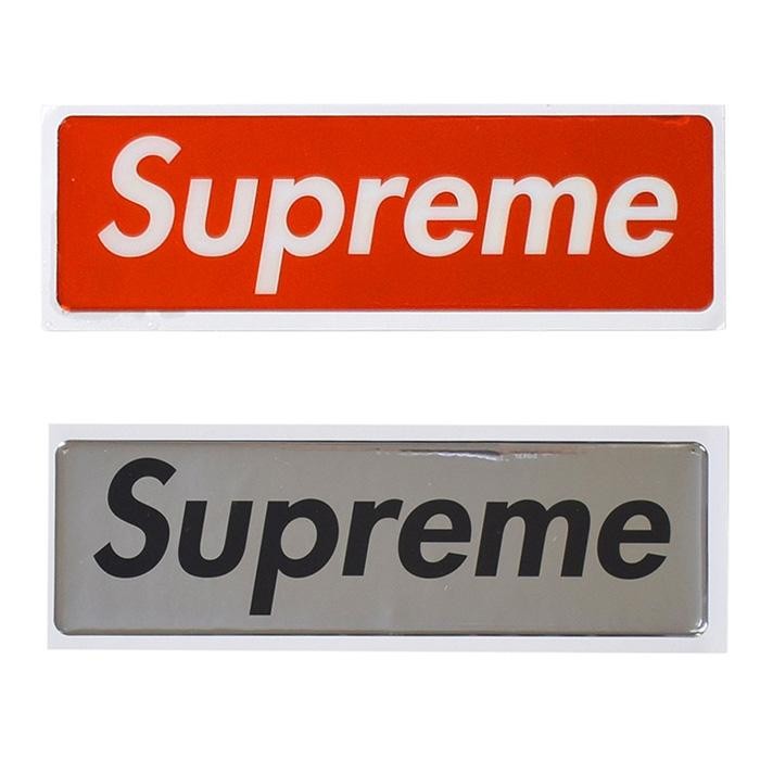 supreme silver sticker