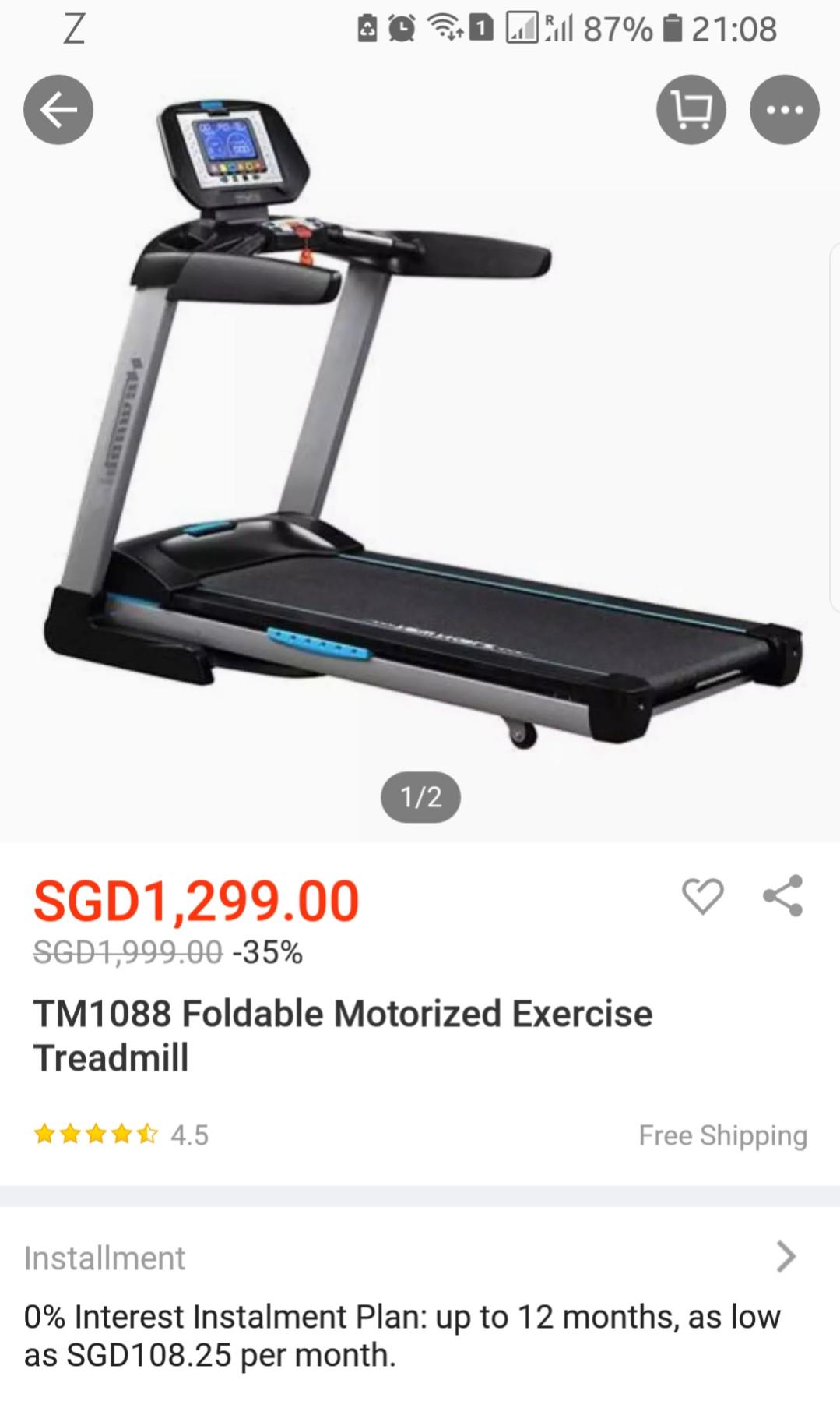 Tm1088 foldable outlet treadmill