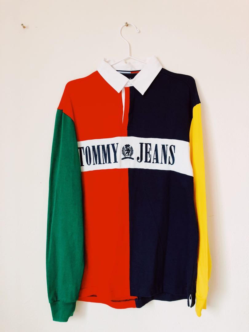 tommy jeans colorblock rugby shirt