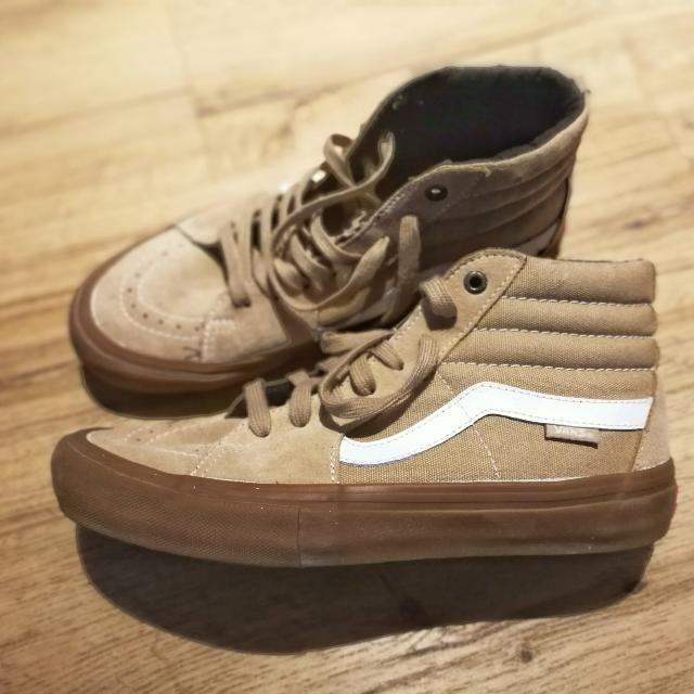 Vans Sk8-Hi Pro Khaki \u0026 Gum Skate Shoes 