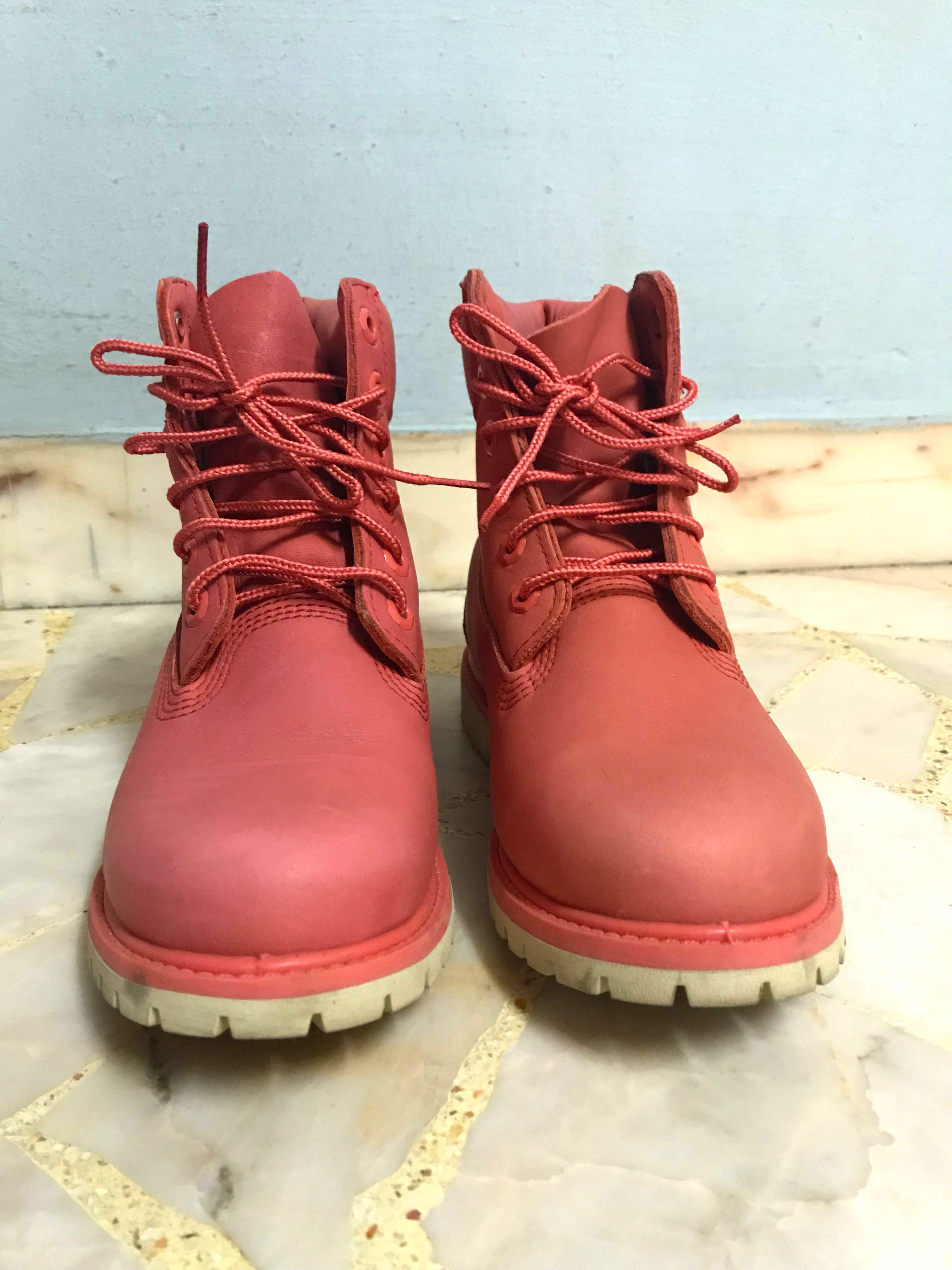 coral timberland boots