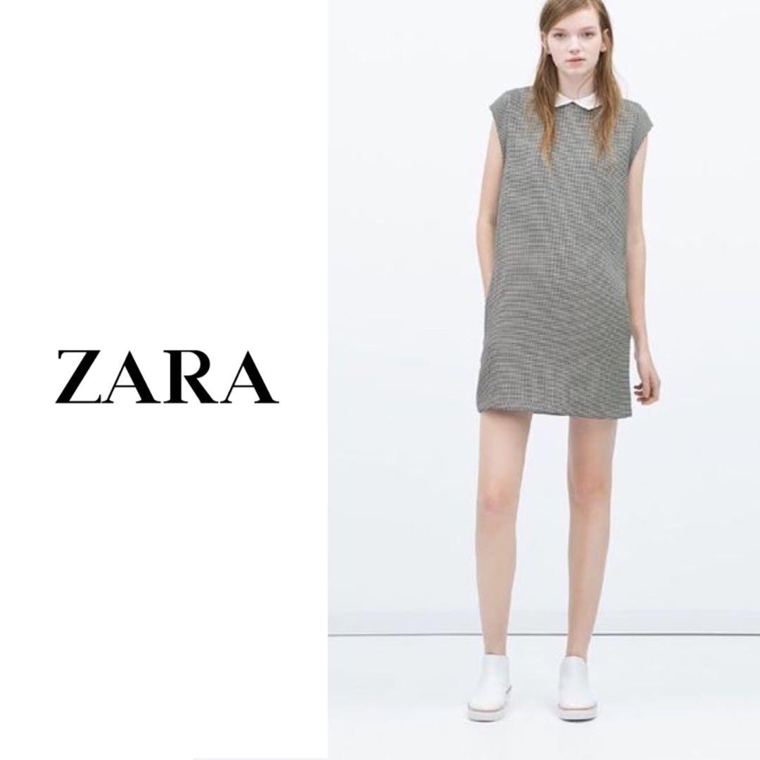 zara white collar dress