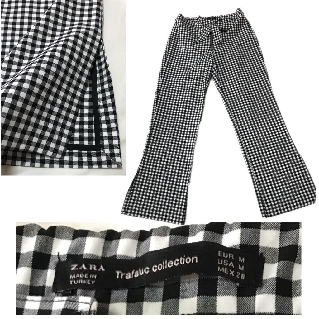zara checkered pants