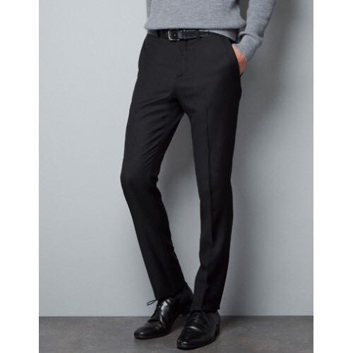 Black Cotton Imported Stuff Pant (Z.a.r.a) – Formals Look