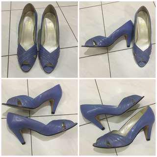 Sepatu Bally asli Biru Leather