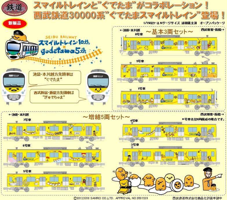 西武鉄道30000系ぐでたまスマイルトレイン増結5両セット