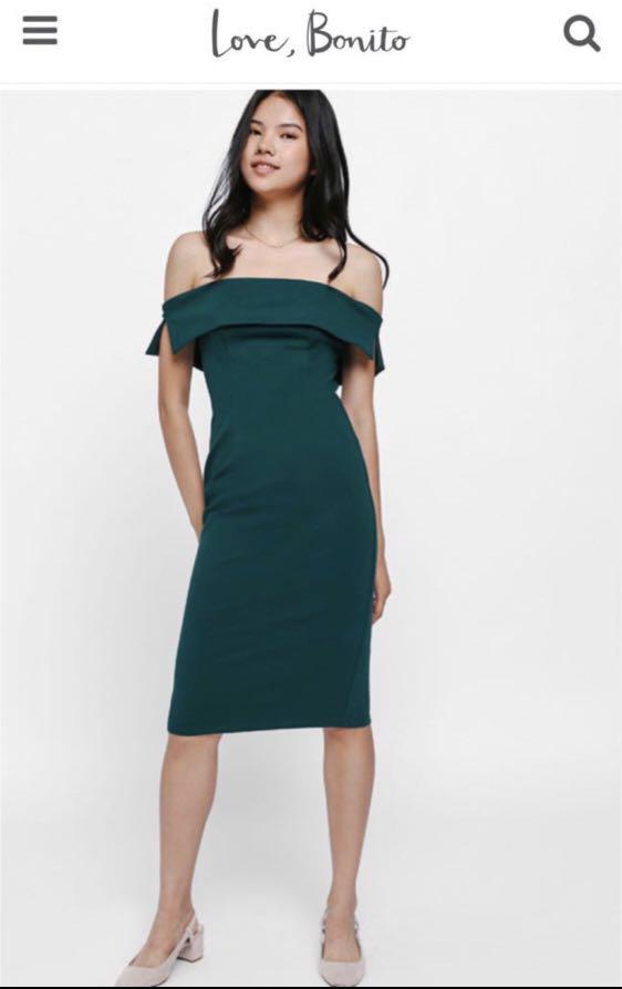 BNWT Love Bonito Off Shoulder Dress in Forest Green Women s