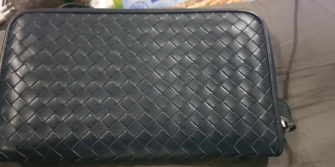 Bottega Veneta long wallet zip around wallet leather intrecciato 