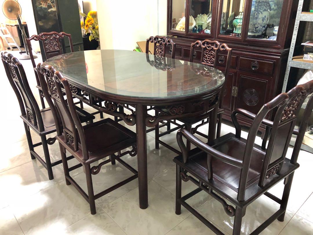 Chinese Rosewood Dining Set Furniture Tables Chairs On Carousell
