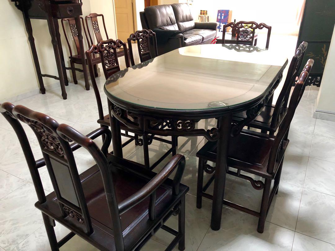Chinese Rosewood Dining Set Furniture Tables Chairs On Carousell