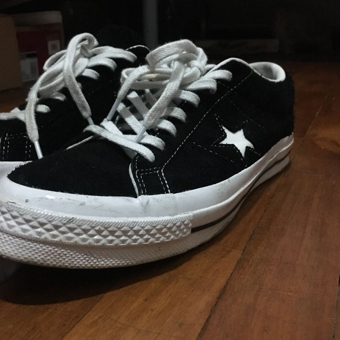converse one star black high tops