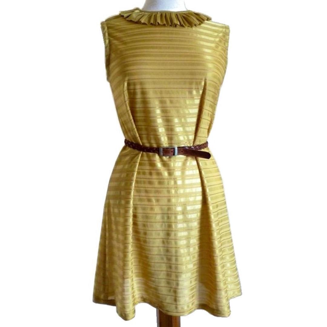 ruffle collar cocktail dress